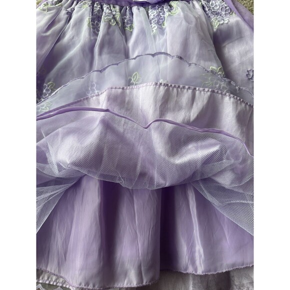 New Jona Michelle Girls 7 Purple Special Occasion Party Dress Floral NEW - Picture 4 of 5